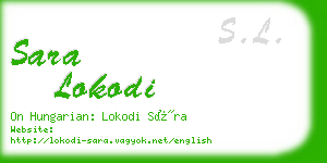 sara lokodi business card